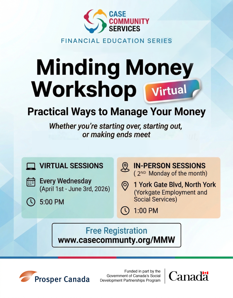 Minding Money Workshop Sessions- Toronto (Virtual and In-Person)